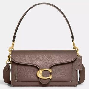 COACH Tabby Shoulder Bag 26 Polished Pebble Leather Brass/Dark Stone NWOT